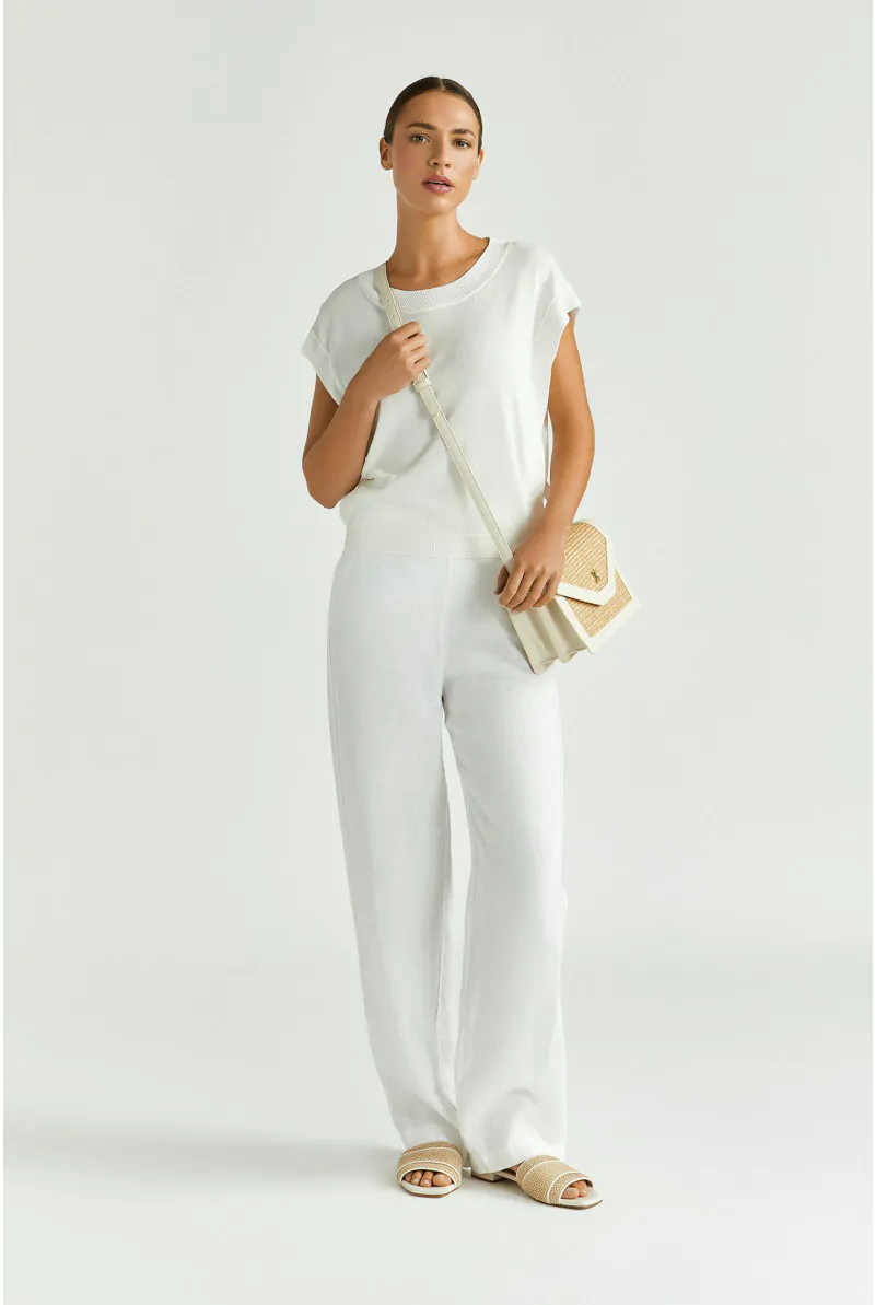 Xandres Pantalon En Lin à Jambes Droites 14333-03-0160