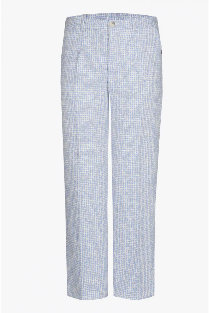 Xandres Pantalon En Seersucker à Jambes Larges 81984-04-3040