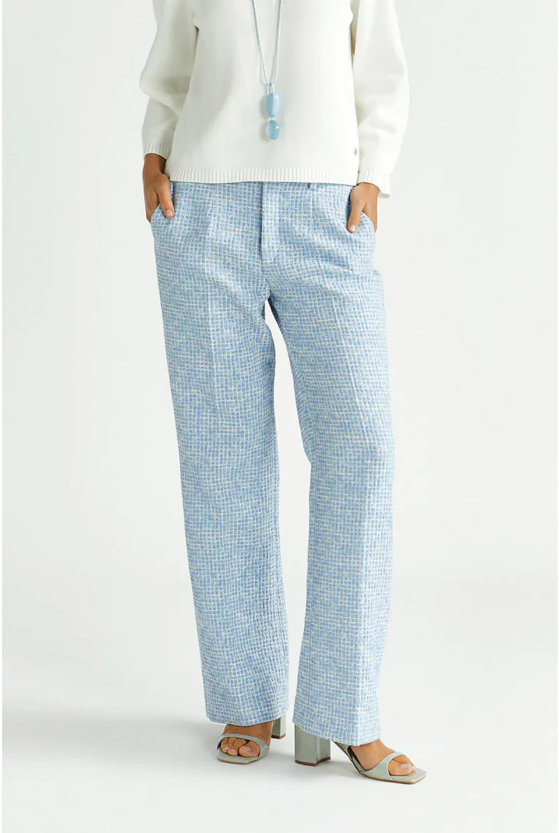 xandres Pantalon en seersucker structuré 14298-04-3040