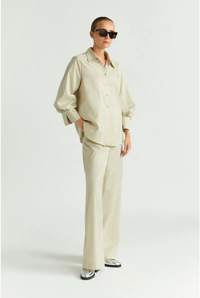 Xandres Pantalon Froissé à Jambes Larges 61150-02-3490