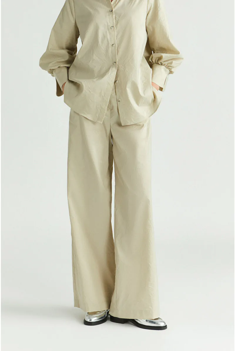 xandres Pantalon froissé à jambes larges 61150-02-3490