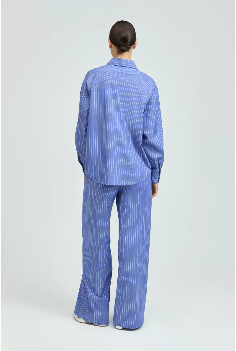 Xandres Pantalon Rayé à Jambes Larges 61150-04-3046