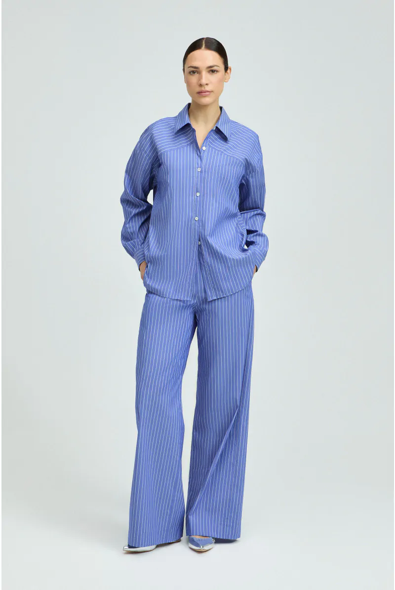 xandres Pantalon rayé à jambes larges 61150-04-3046