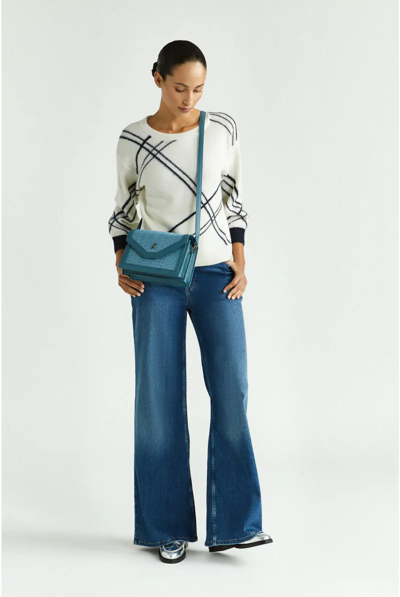 Xandres Pull à Carreaux Confectionné Avec Un Mélange De Laines D’été 29247-01-1846