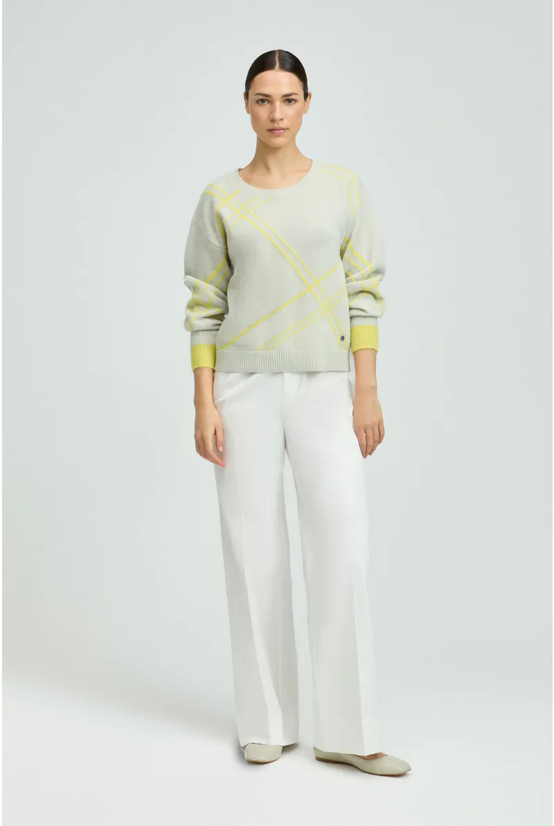 Xandres Pull à Carreaux Confectionné Avec Un Mélange De Laines D’été 29247-01-3496