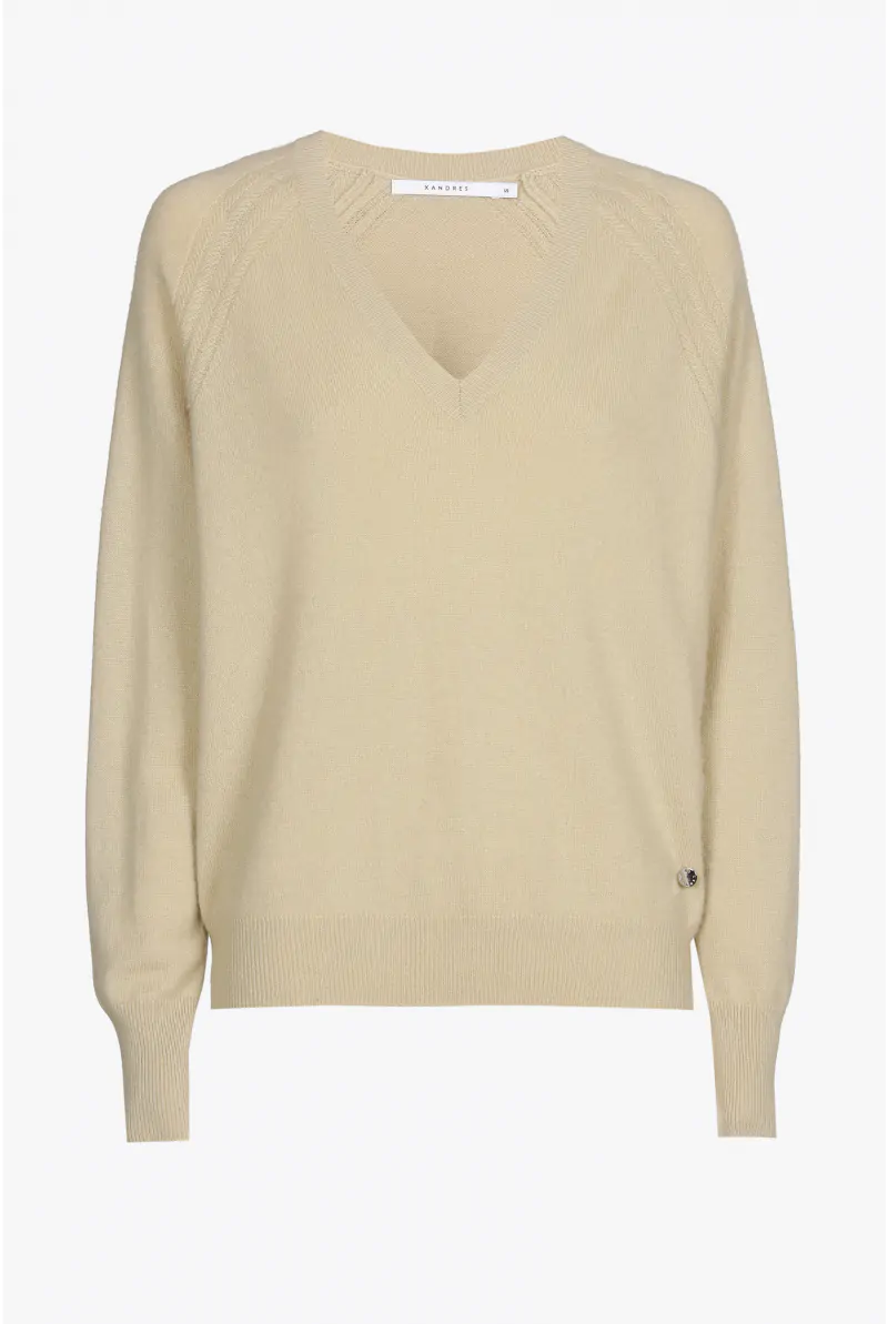 xandres Pull en cachemire avec encolure en V 29236-01-3491