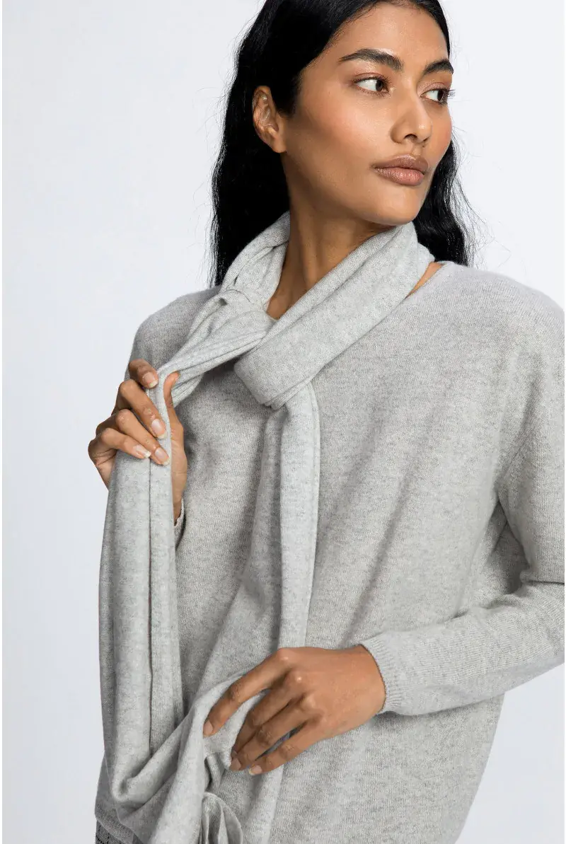 Xandres Pull En Cachemire Gris à Col Rond ESS034-01-0184