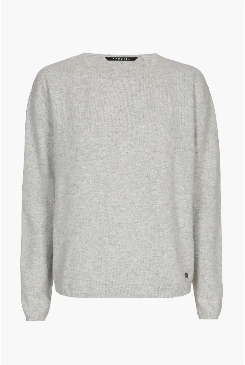 Xandres Pull En Cachemire Gris à Col Rond ESS034-01-0184