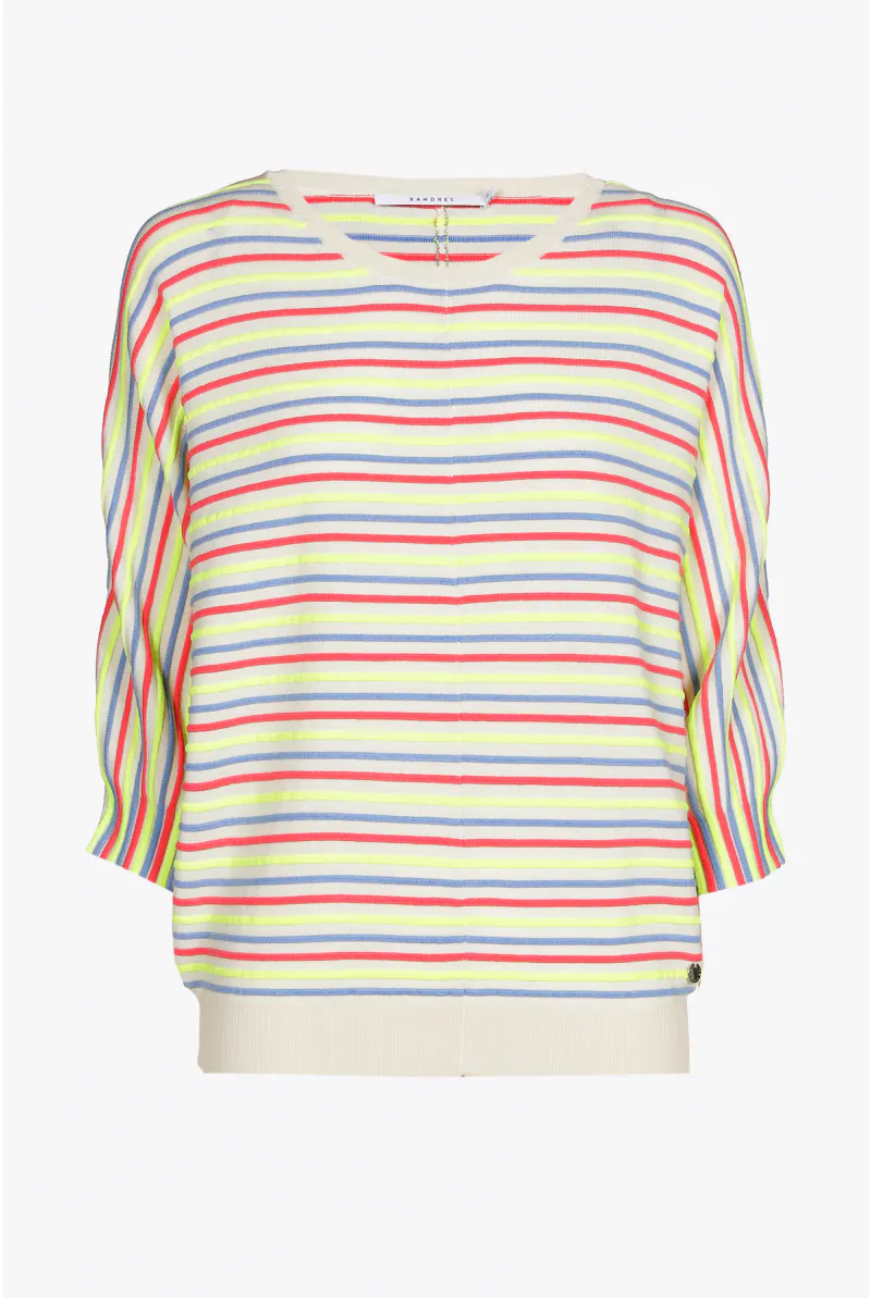 Xandres Pull Rayé à Manches Bouffantes 29026-02-1845