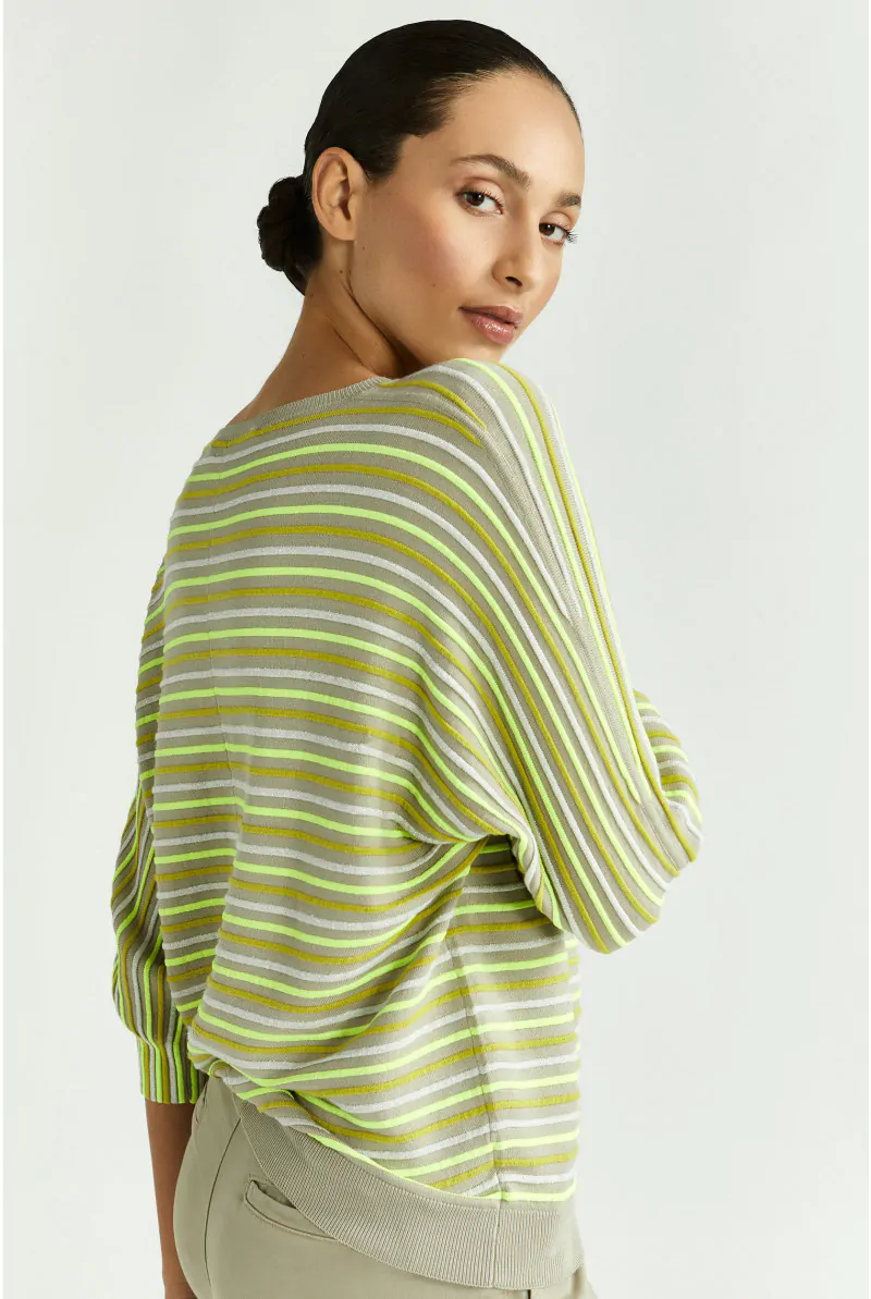 xandres Pull rayé à manches bouffantes 29026-02-3495