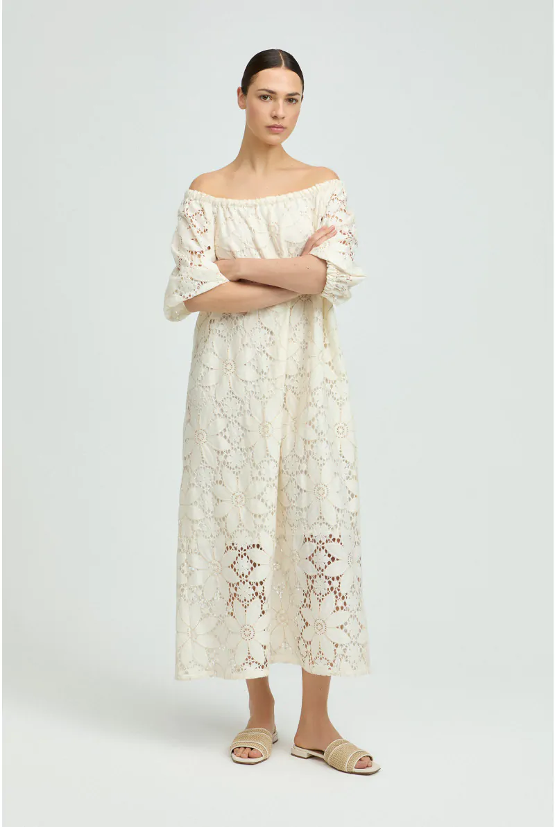 xandres Robe à épaules dénudées en broderie anglaise 14506-01-1251