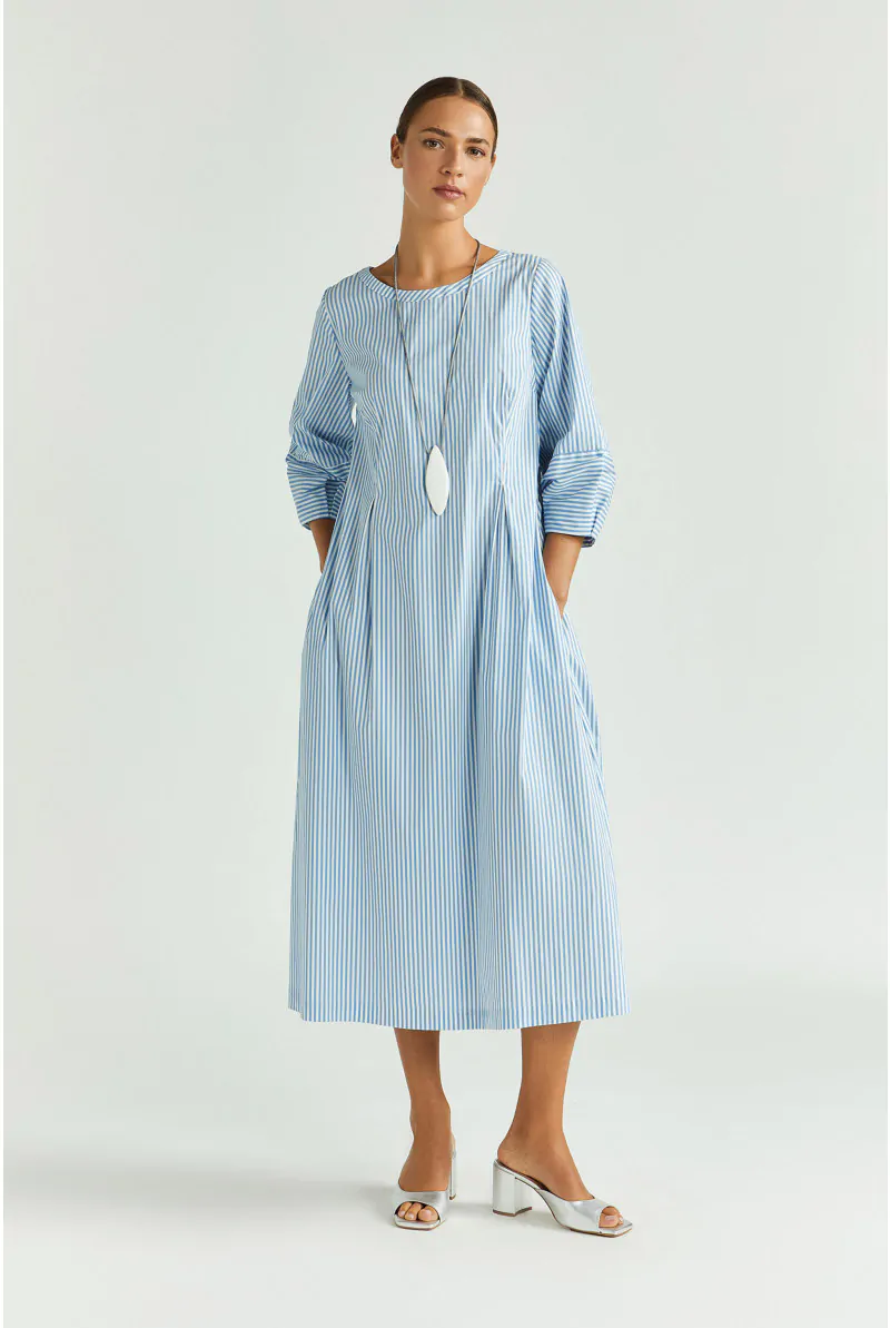 xandres Robe en coton avec détails plissés 14400-01-3045