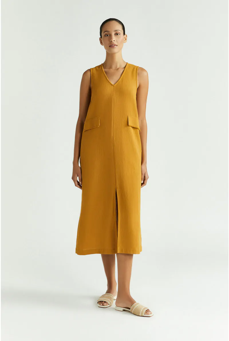 xandres Robe en ligne A à l’aspect lin 14440-01-2700