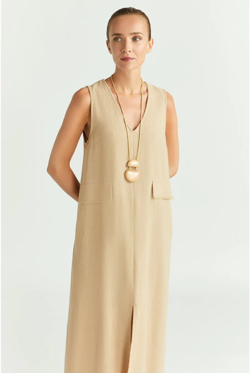 Xandres Robe En Ligne A à L’aspect Lin 14440-01-8370