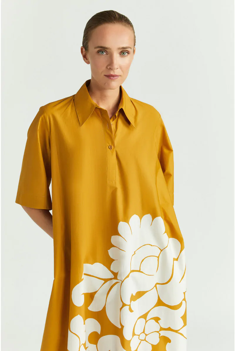 Xandres Robe En Ligne A En Coton Avec Imprimé 61287-01-2705