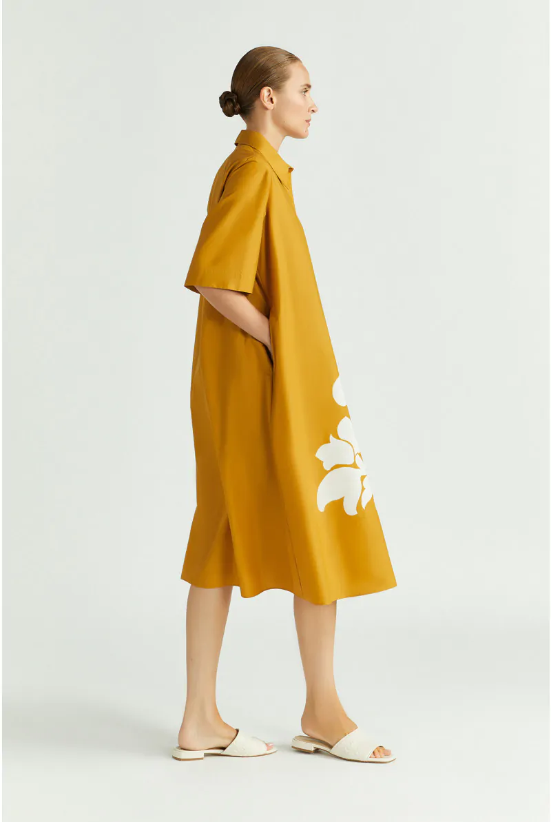 Xandres Robe En Ligne A En Coton Avec Imprimé 61287-01-2705