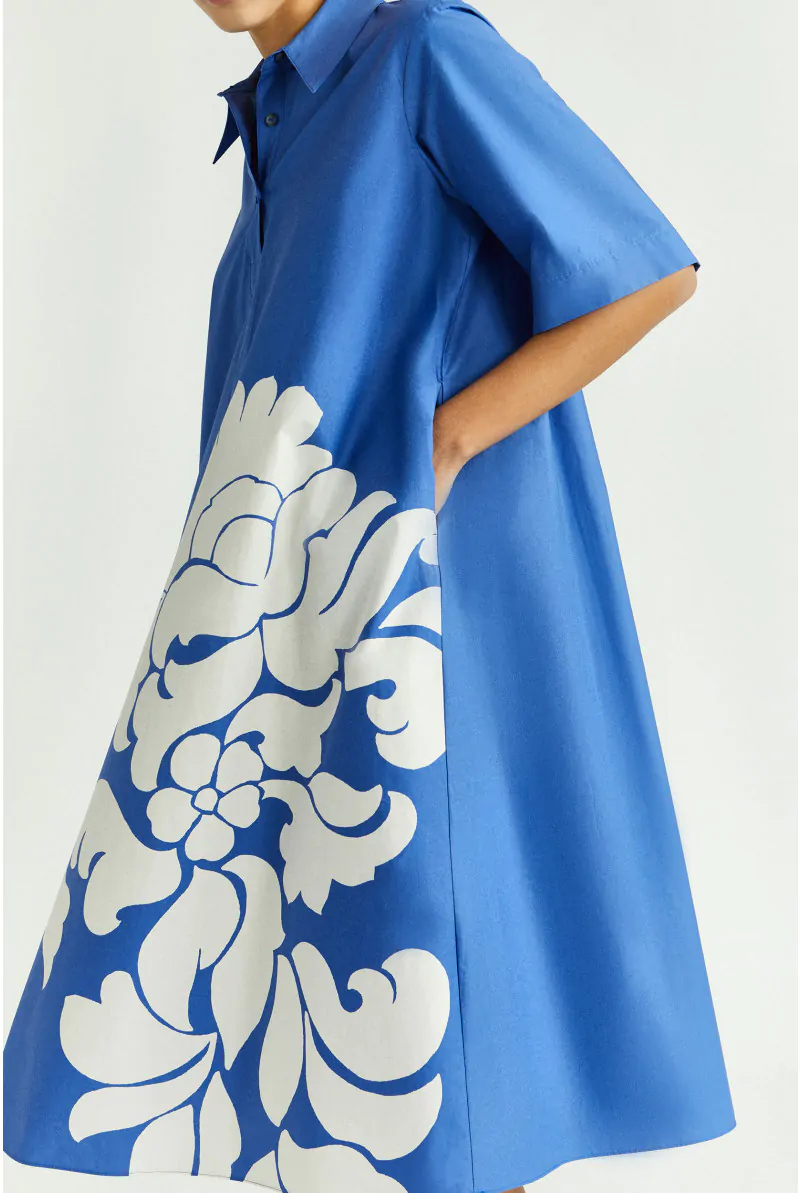 Xandres Robe En Ligne A En Coton Avec Imprimé 61287-01-5165