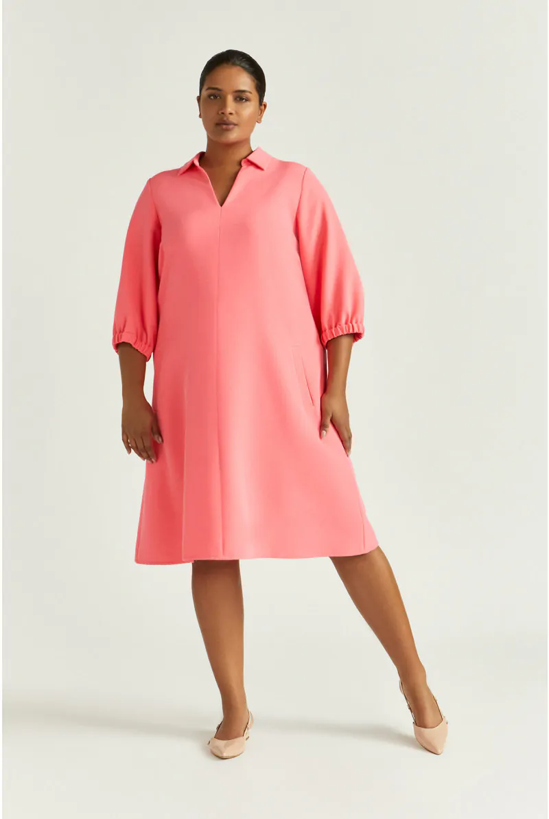 xandres Robe en ligne A en tissu sergé 82020-01-3460