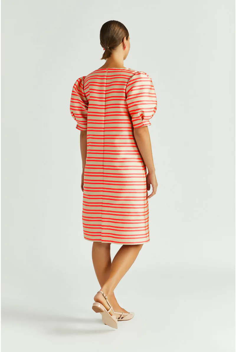 Xandres Robe En Taffetas Avec Manches Ballon 14386-01-3466