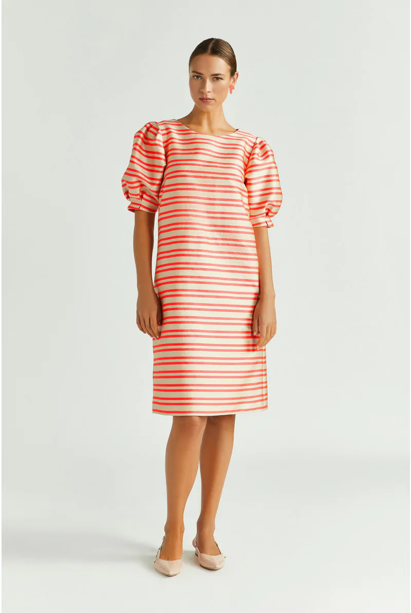 xandres Robe en taffetas avec manches ballon 14386-01-3466