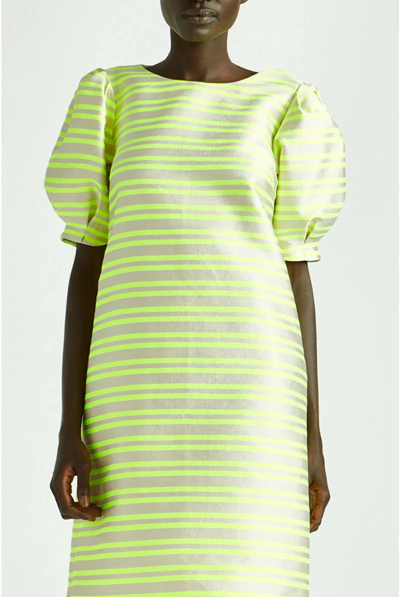 Xandres Robe En Taffetas Avec Manches Ballon 14386-01-4555