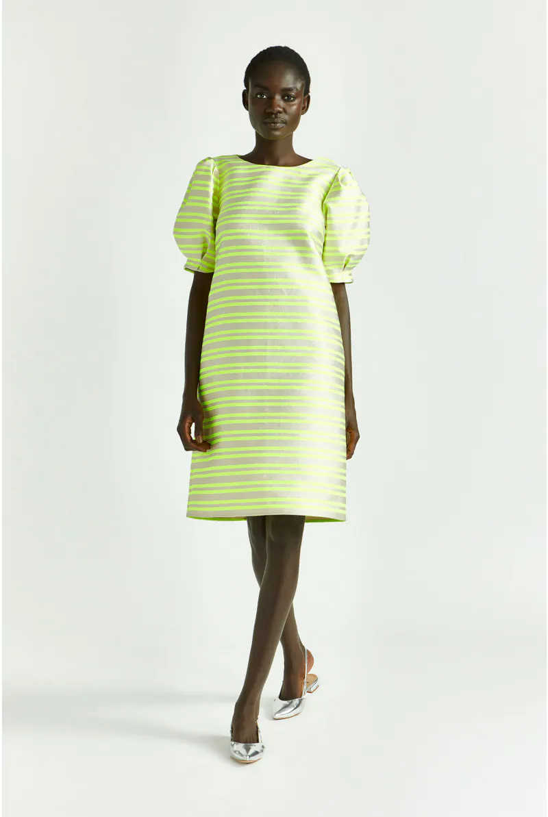 xandres Robe en taffetas avec manches ballon 14386-01-4555