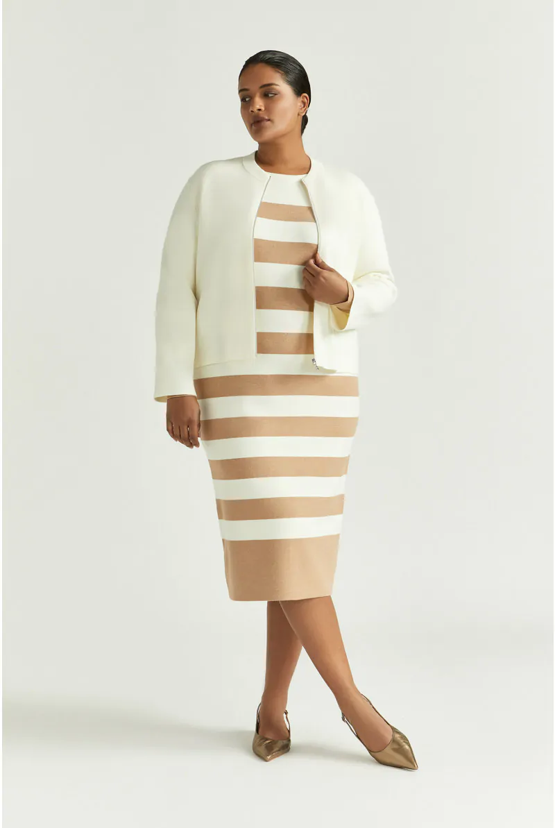 Xandres Robe Mi-longue à Larges Rayures 29240-01-2416