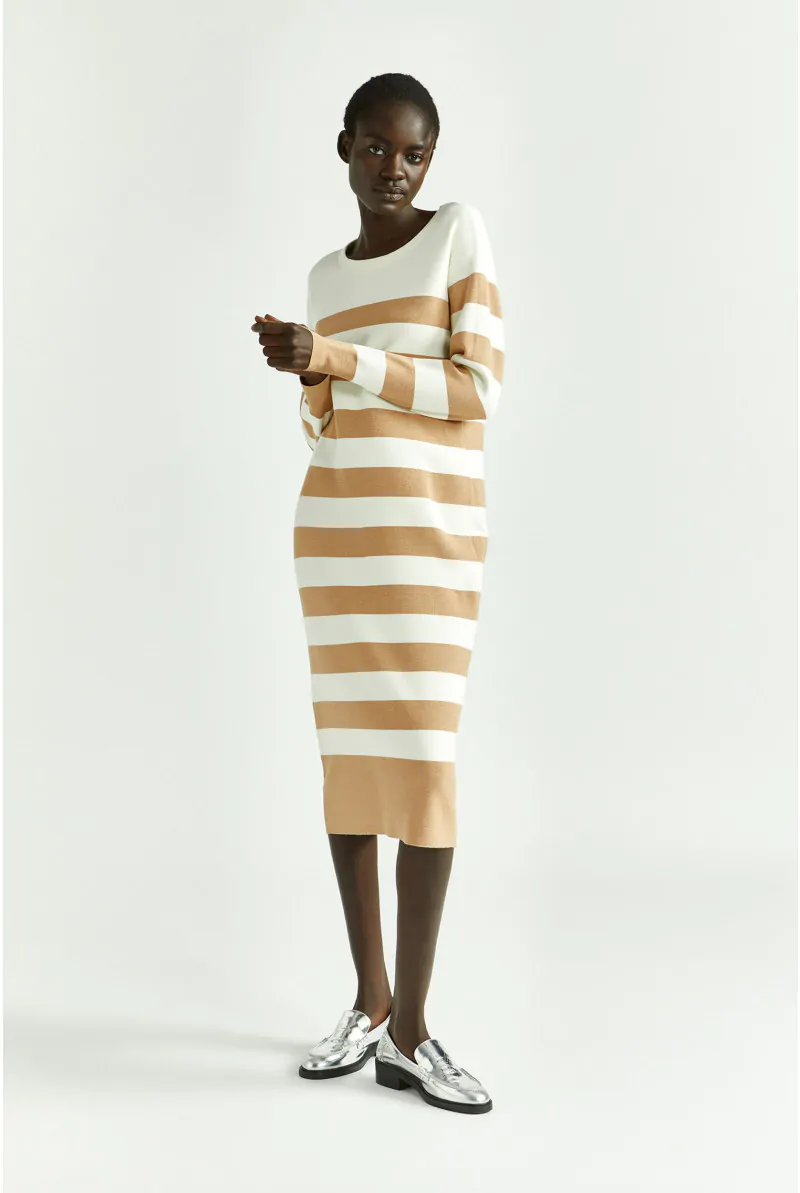 xandres Robe mi-longue à larges rayures 29240-01-2416