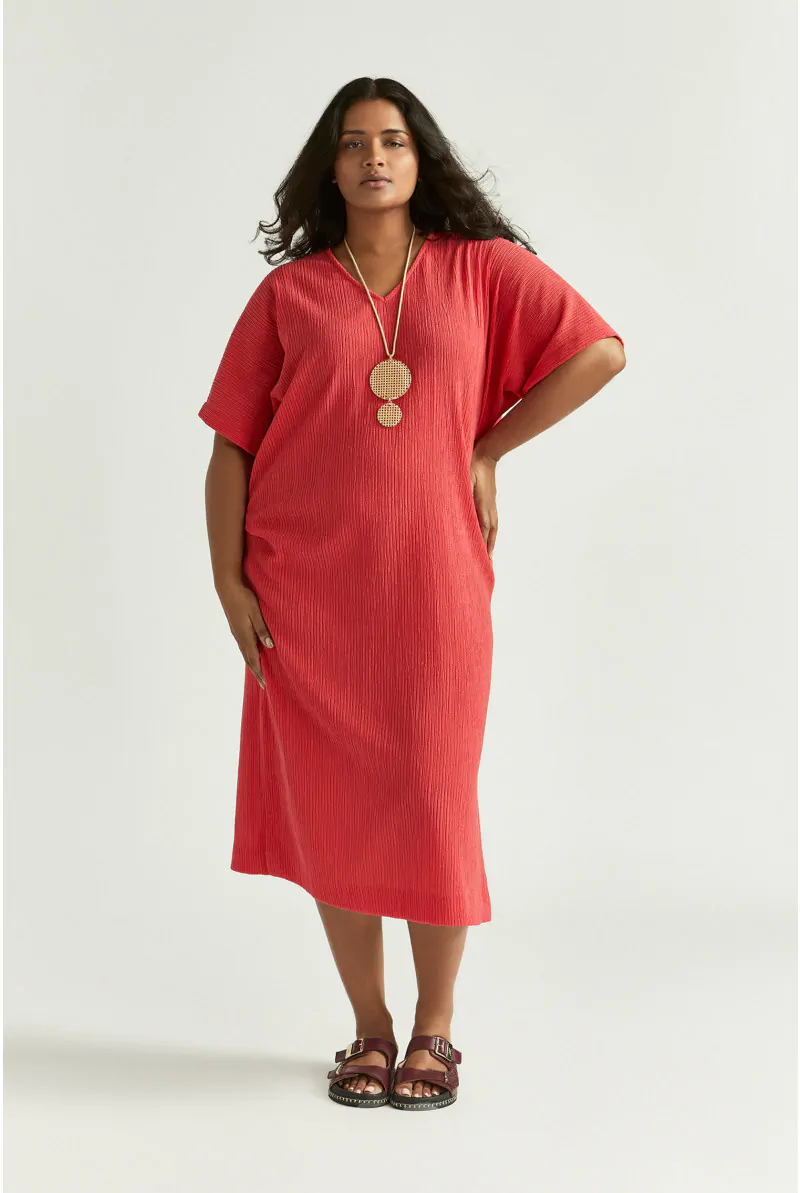 xandres Robe mi-longue en tissu fripé 83030-01-2690