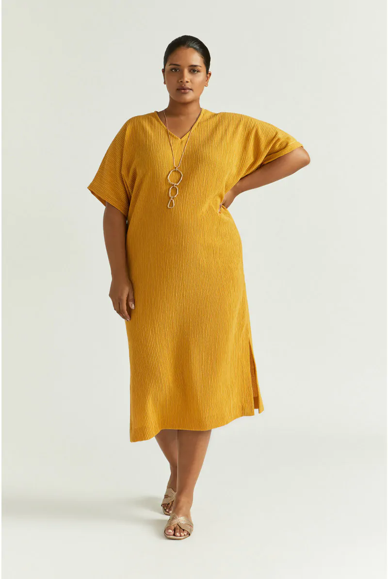 xandres Robe mi-longue en tissu fripé 83030-01-2700