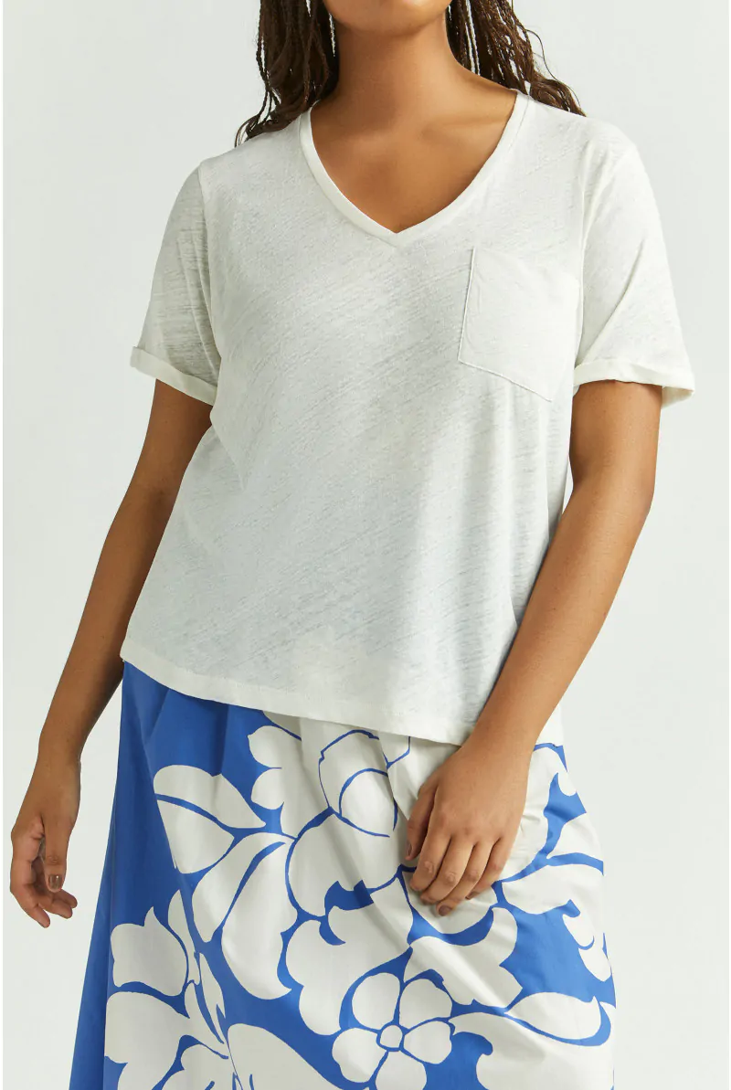 Xandres T-shirt Basique à Encolure En V 28794-03-1840