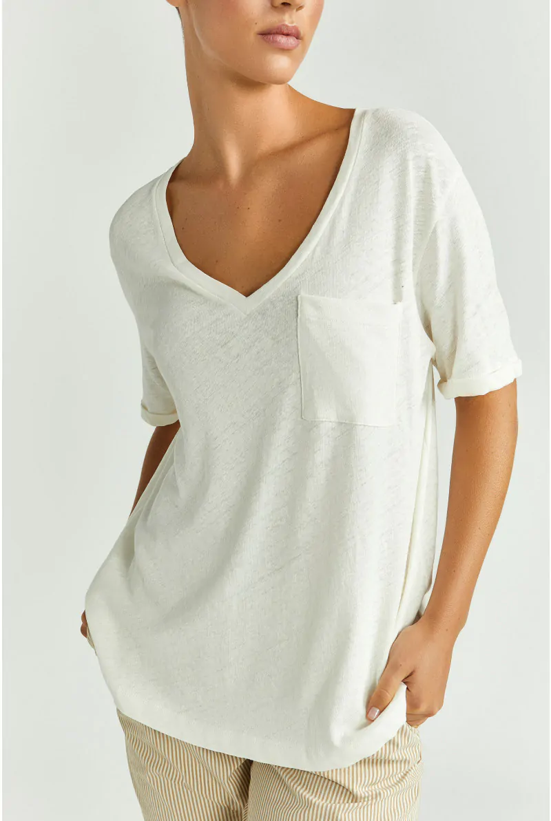 xandres T-shirt basique à encolure en V 28794-03-1840