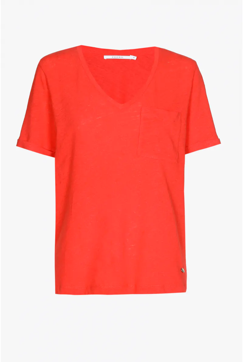 xandres T-shirt basique à encolure en V 28794-03-2690