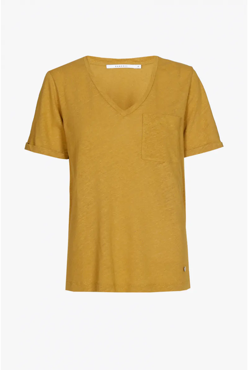 xandres T-shirt basique à encolure en V 28794-03-8010