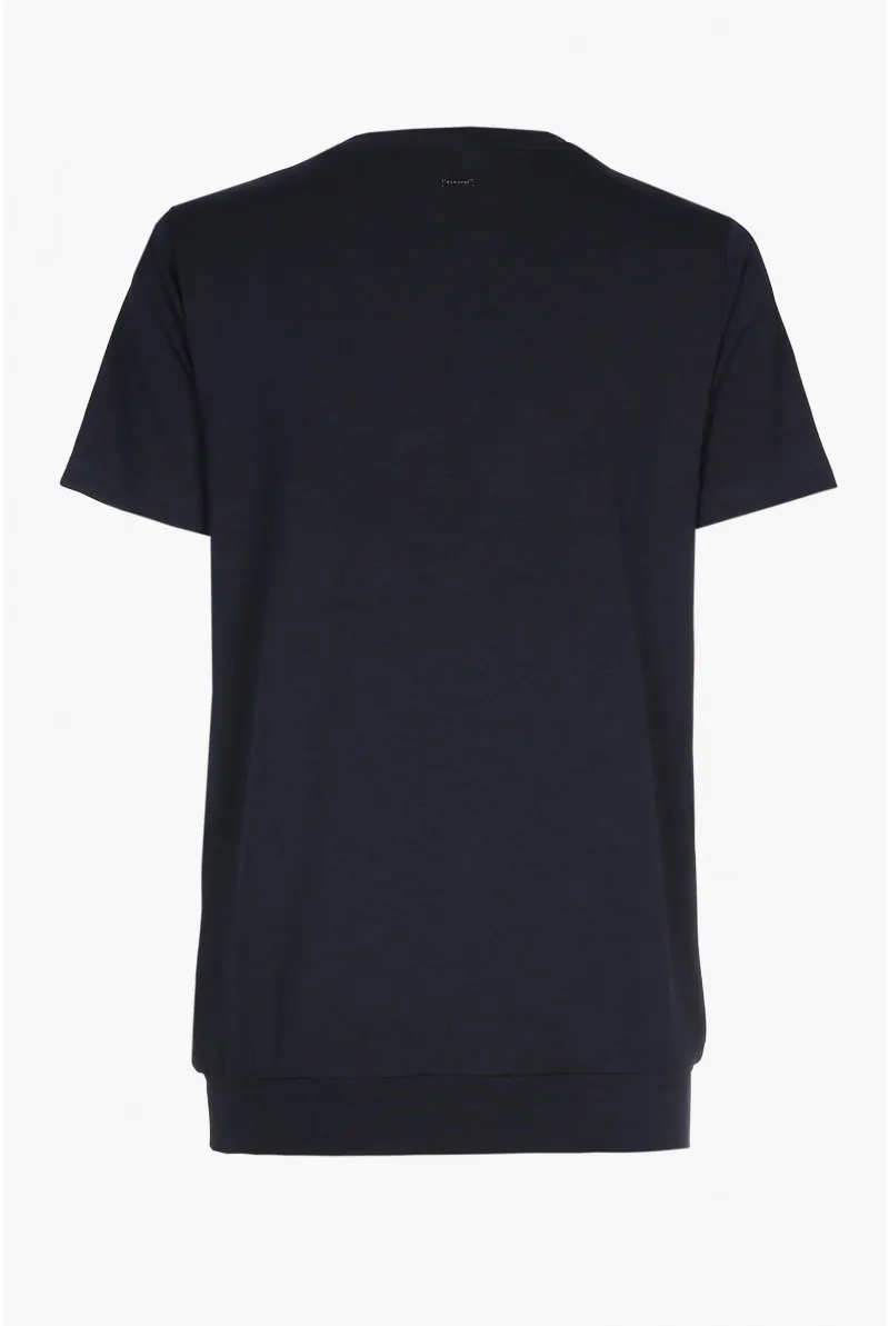 Xandres T-shirt Bleu Marine à Col En V ESS075-01-8800