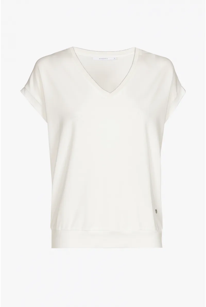 xandres T-shirt en jersey avec encolure en V 29287-01-1840
