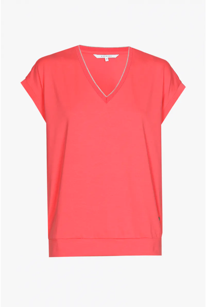 xandres T-shirt en jersey avec encolure en V 29287-01-3460