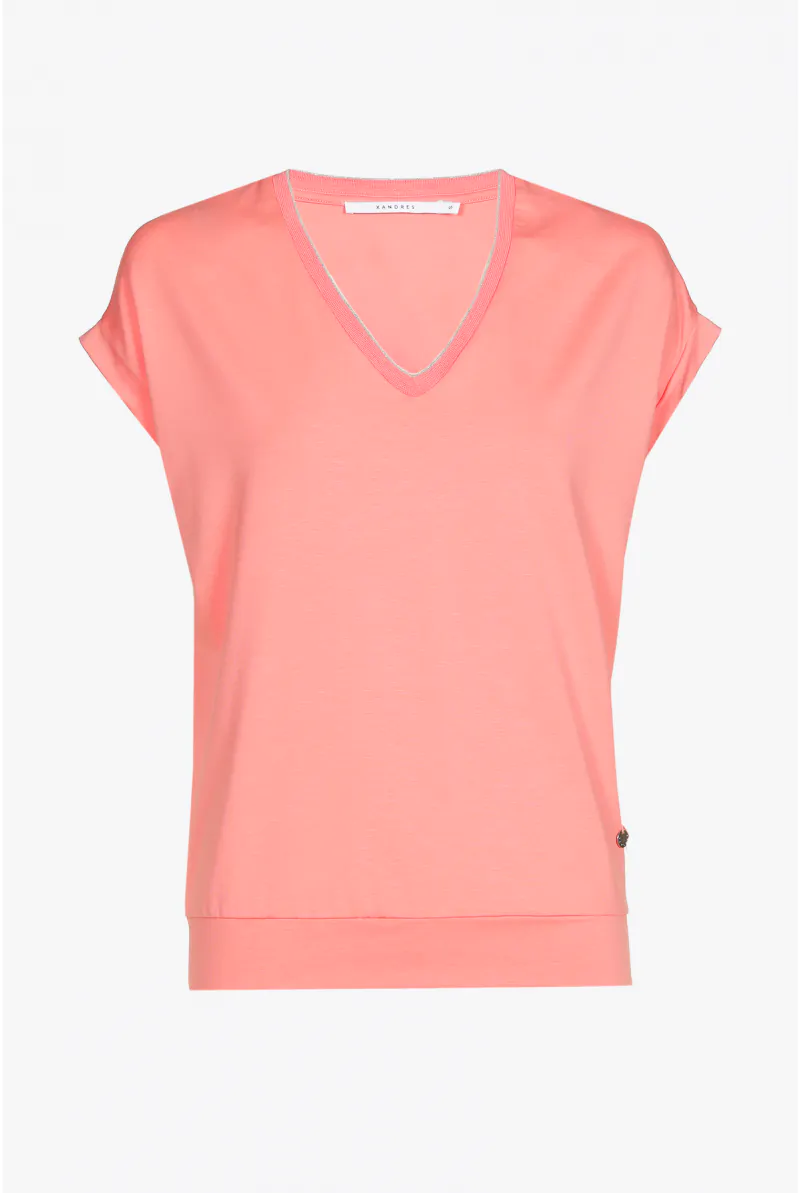 xandres T-shirt en jersey avec encolure en V 29287-01-5110