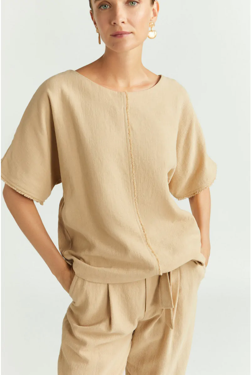 xandres Blouse à l’aspect lin 14439-01-8370