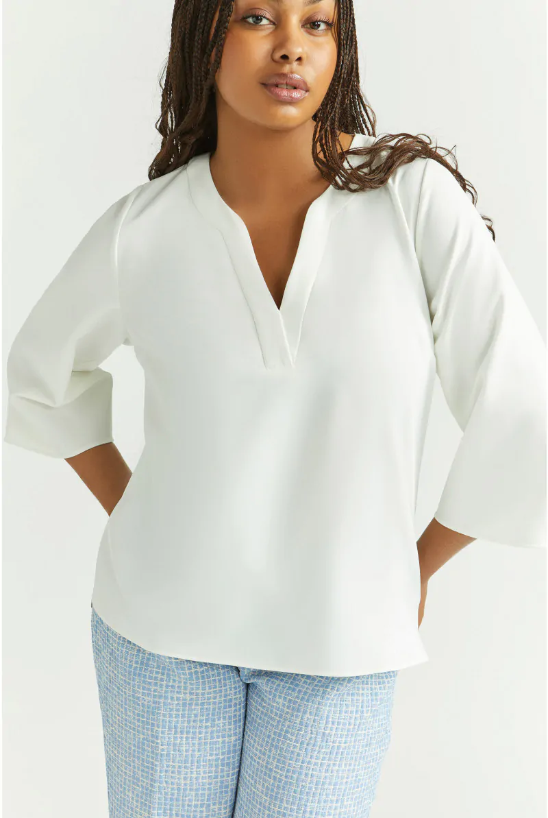 xandres Blouse en tissu sergé 61258-01-1840