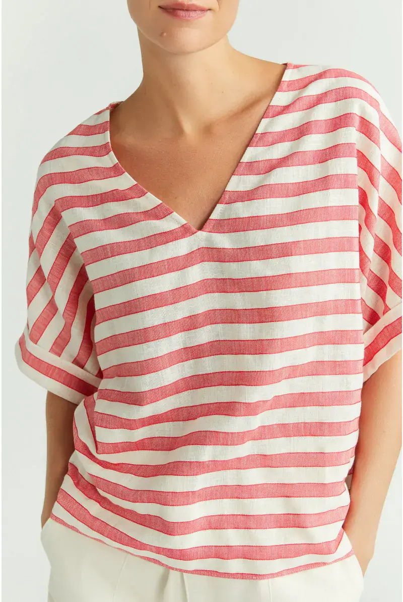 xandres Blouse rayée à encolure en V 14424-01-2696