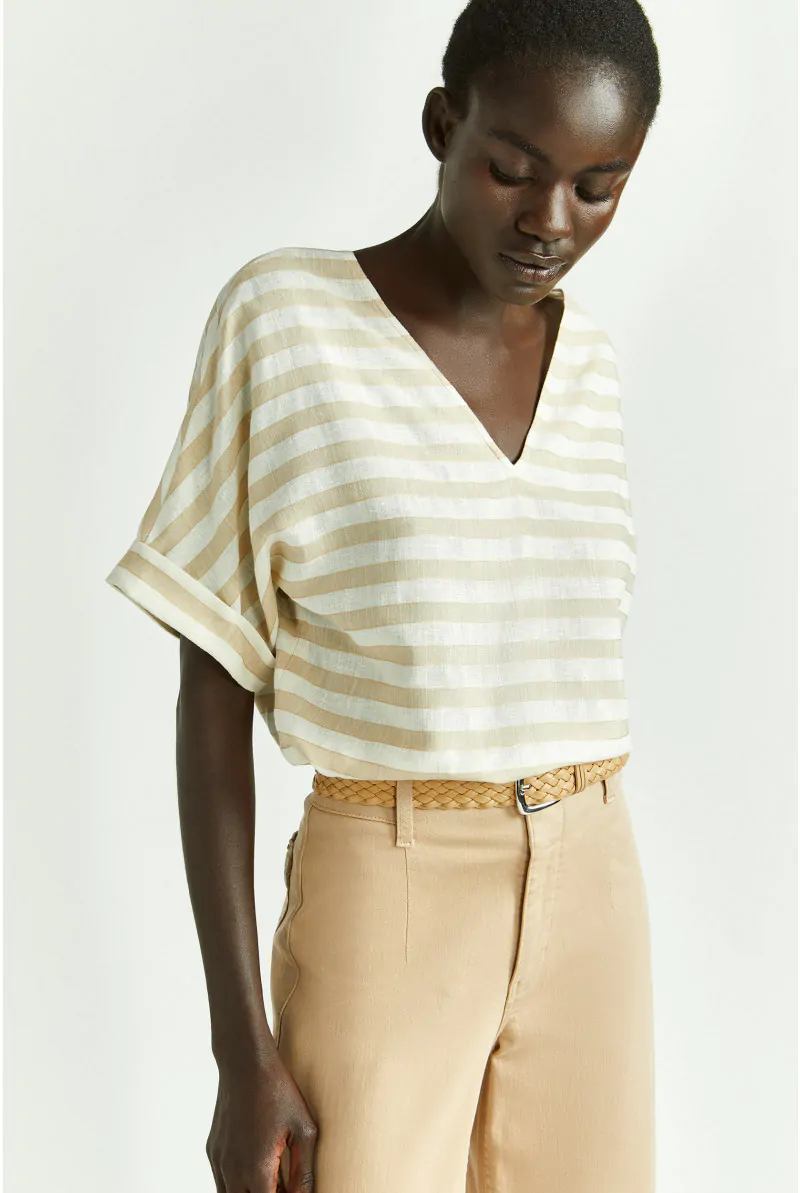 xandres Blouse rayée à encolure en V 14424-01-8375
