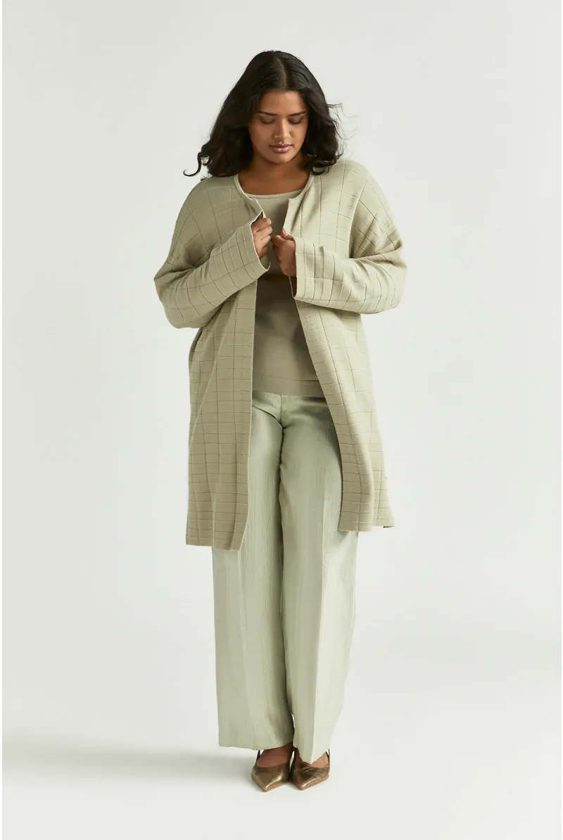 Xandres Gilet Long à Motif Damier 29263-01-3495