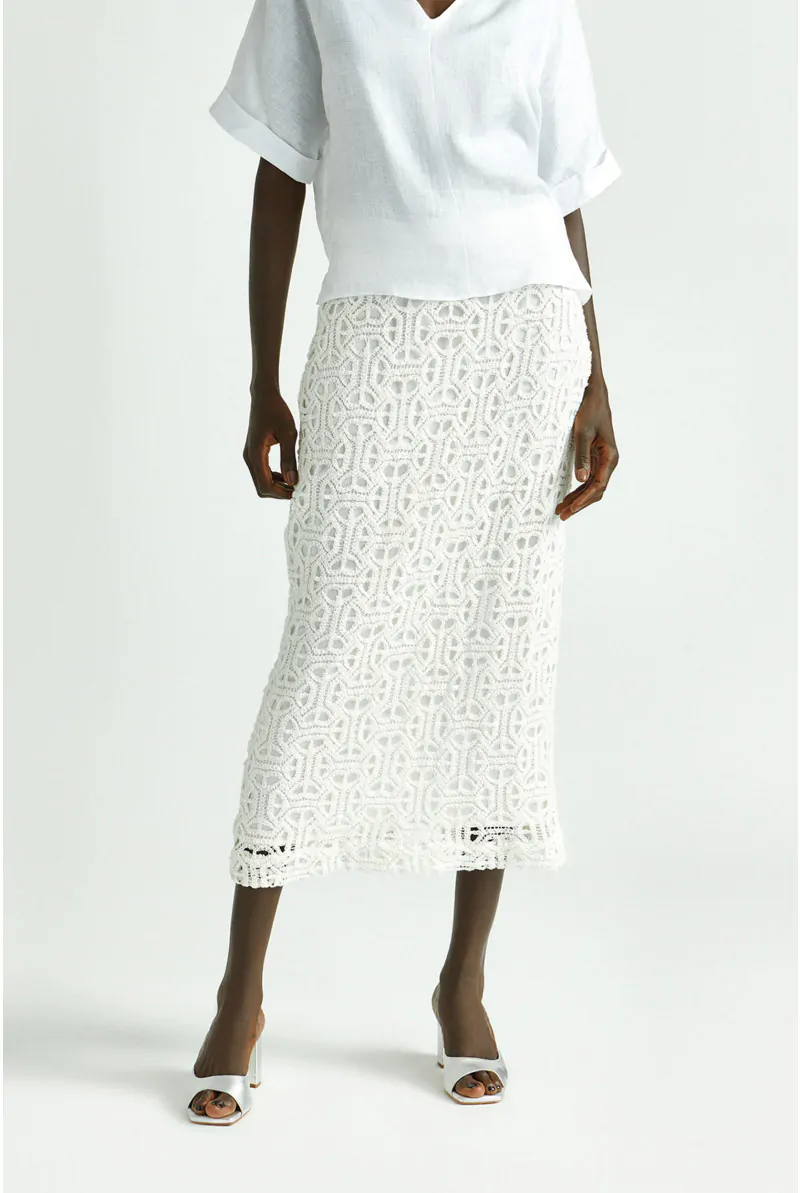 xandres Jupe crayon en macramé 61297-01-1841