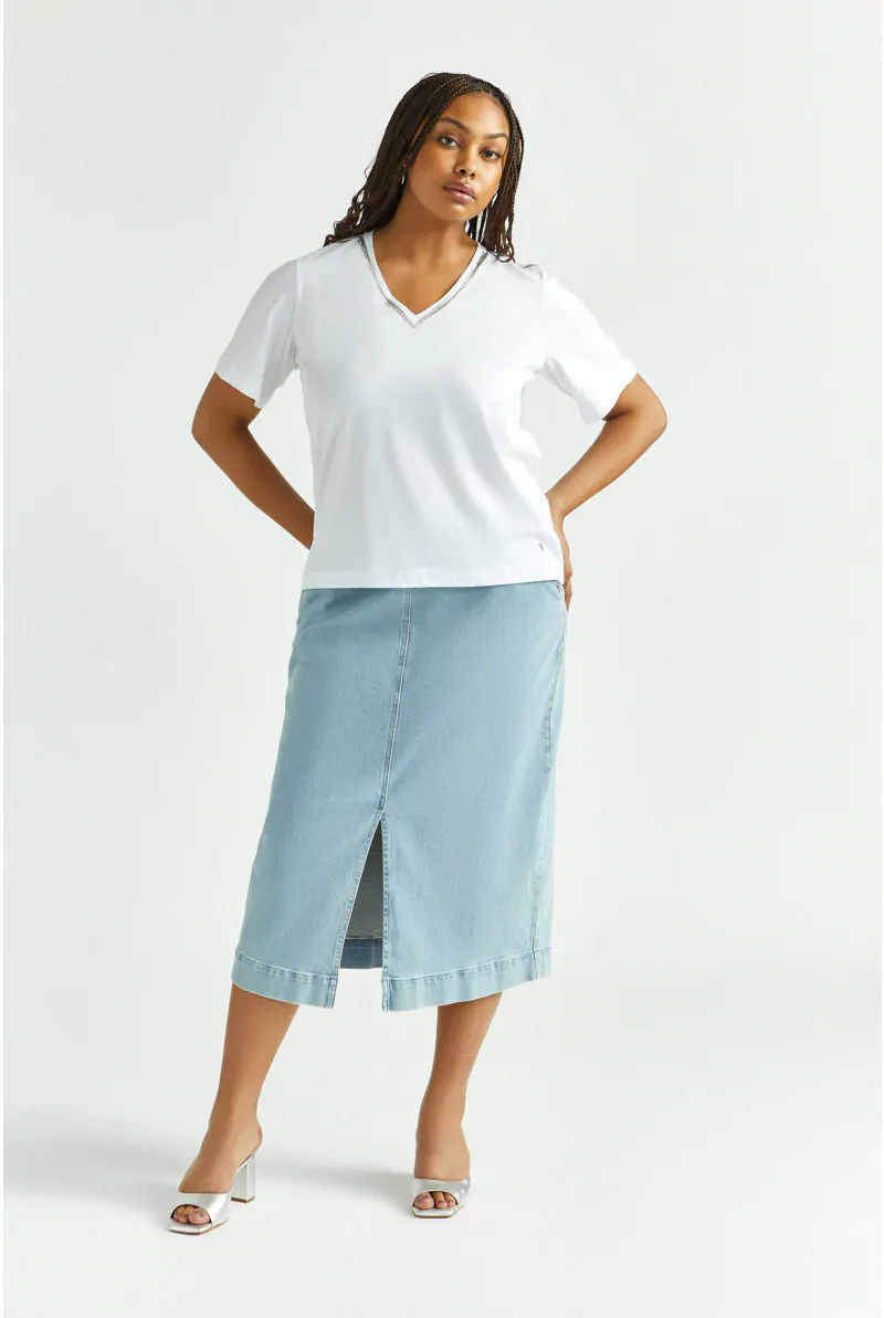 Xandres Jupe Souple En Jean 61237-01-9008