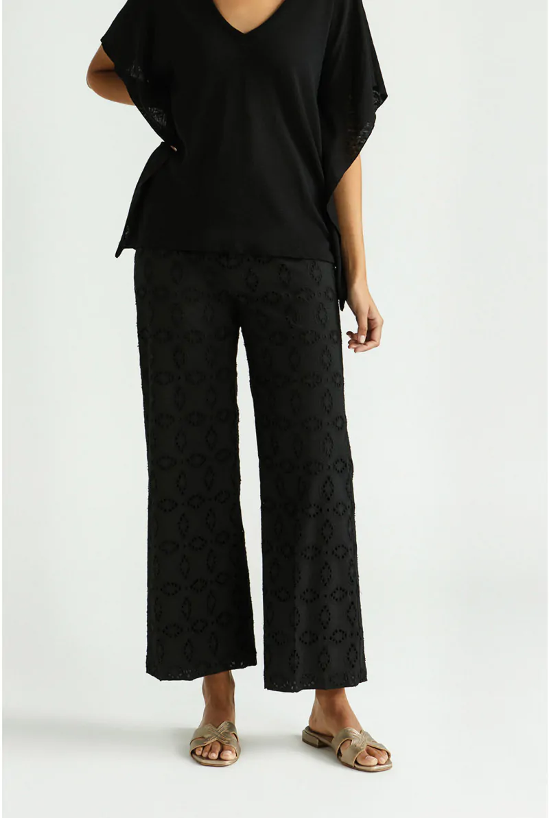 xandres Pantalon droit avec broderie 14453-01-0040