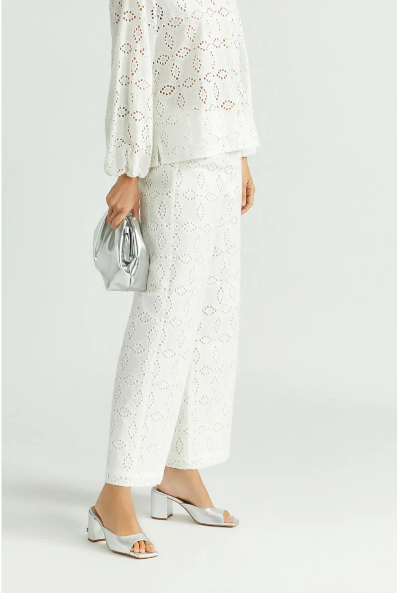 xandres Pantalon droit avec broderie 14453-01-1840