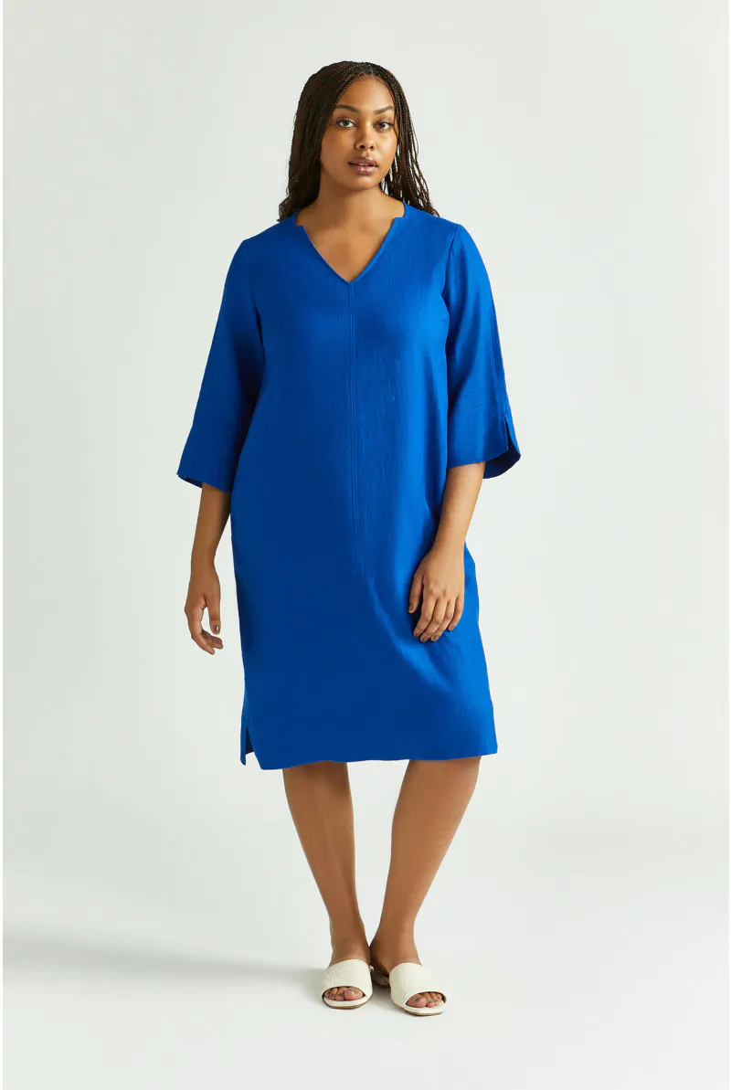 xandres Robe en lin à encolure en V 82025-01-5160