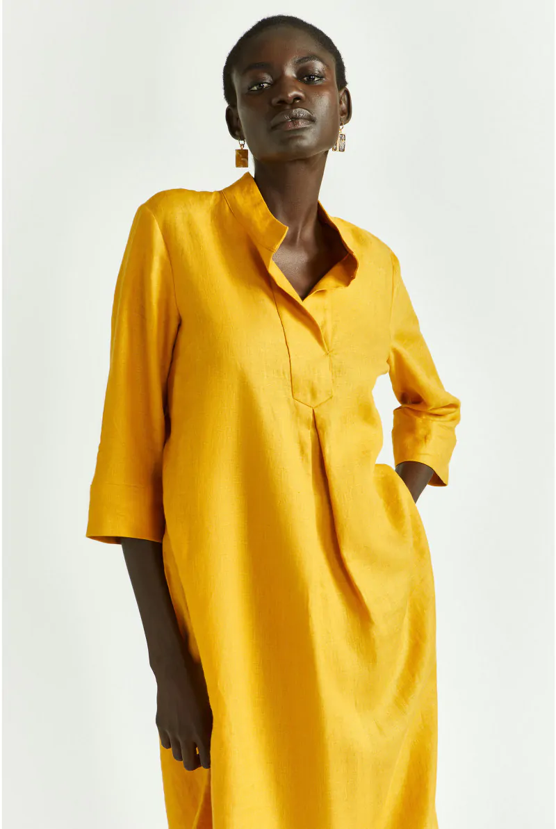 Xandres Robe Mi-longue En Lin 14297-02-2700