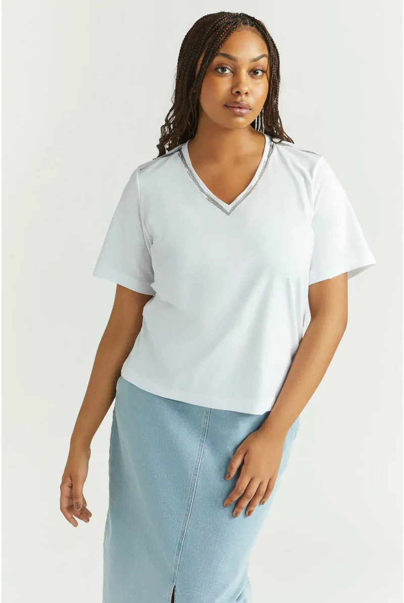 xandres T-shirt avec détail argenté 29277-01-0160